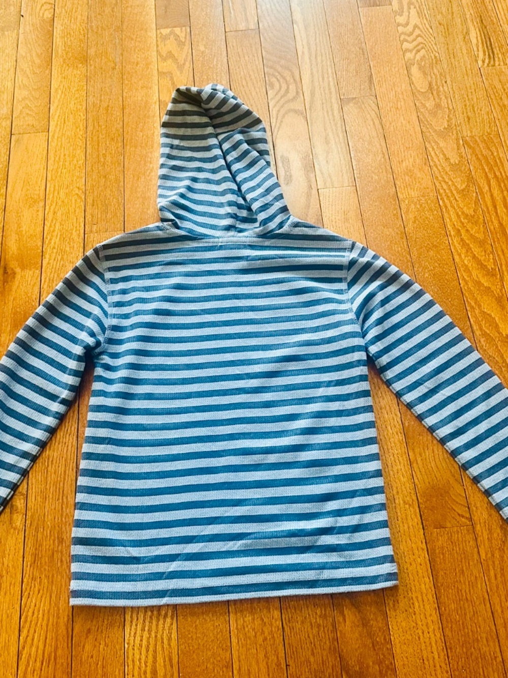 Polo Ralph Lauren Boys Hoodie Size 7 Blue Striped Long Sleeve Pullover Pony Logo - Picture 2 of 3
